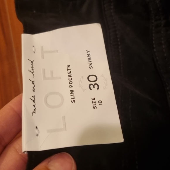 LOFT High Rise Skinny Velvet Pant Black Size 10/30R - Picture 15 of 15